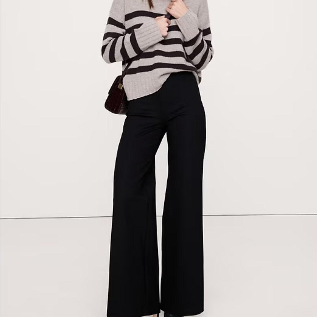 High-Rise Wide-Leg Everywhere Ponte Pull-On Pant Xl Banana Republic Tall